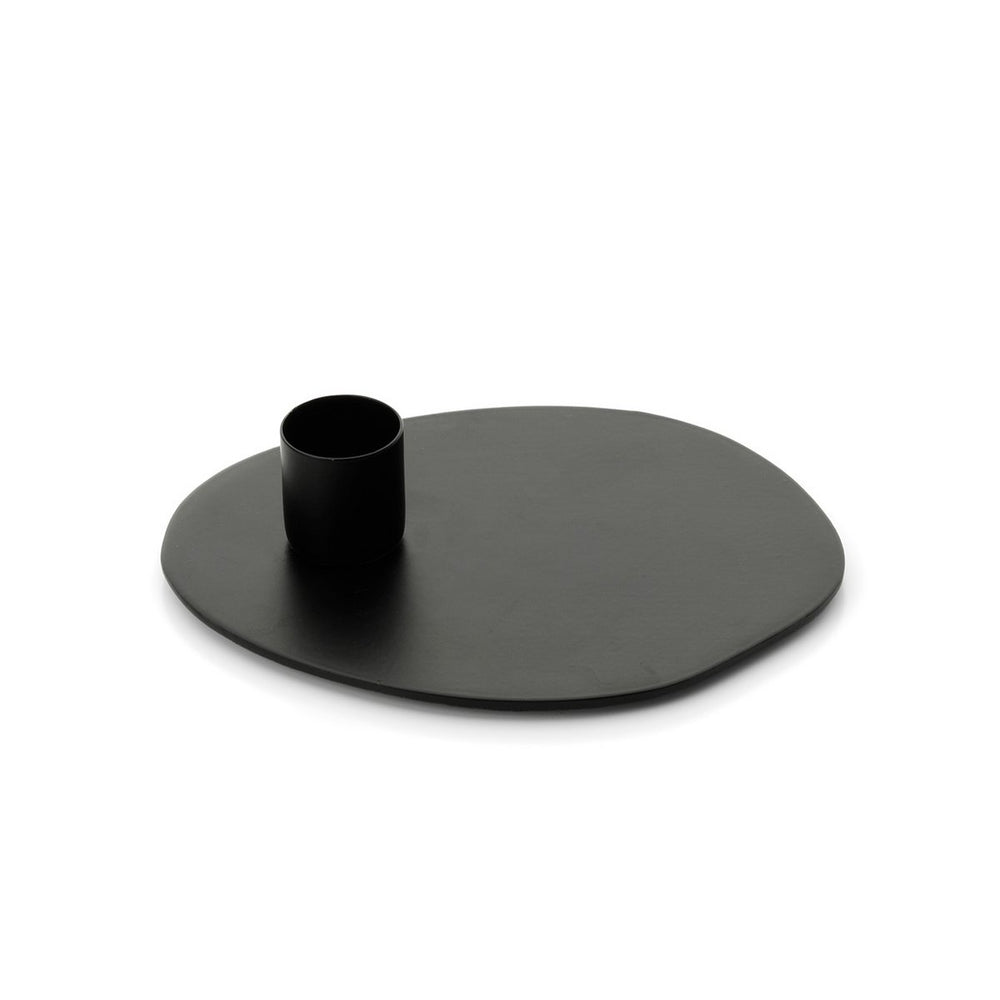 Black textured candle holder