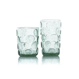 Aqua frosted glass water glass with dotted texture