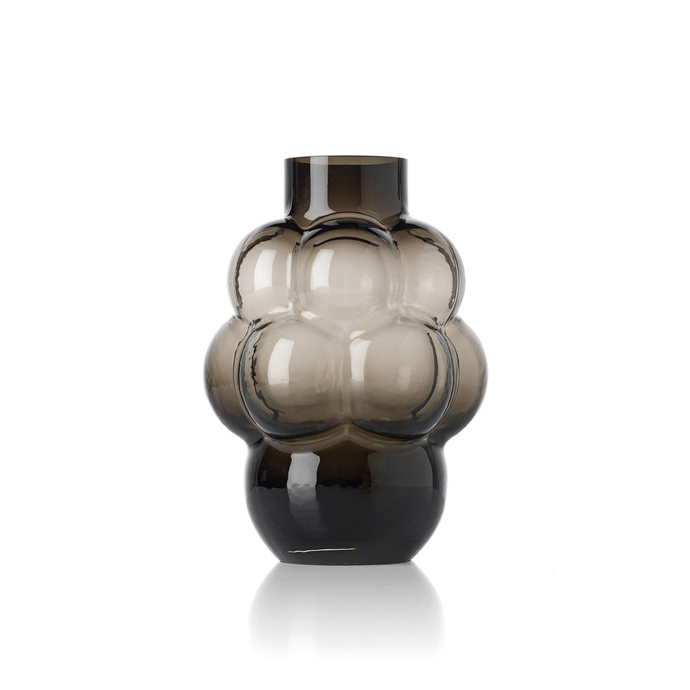 Dark grey recycled glass grape-shaped vase
