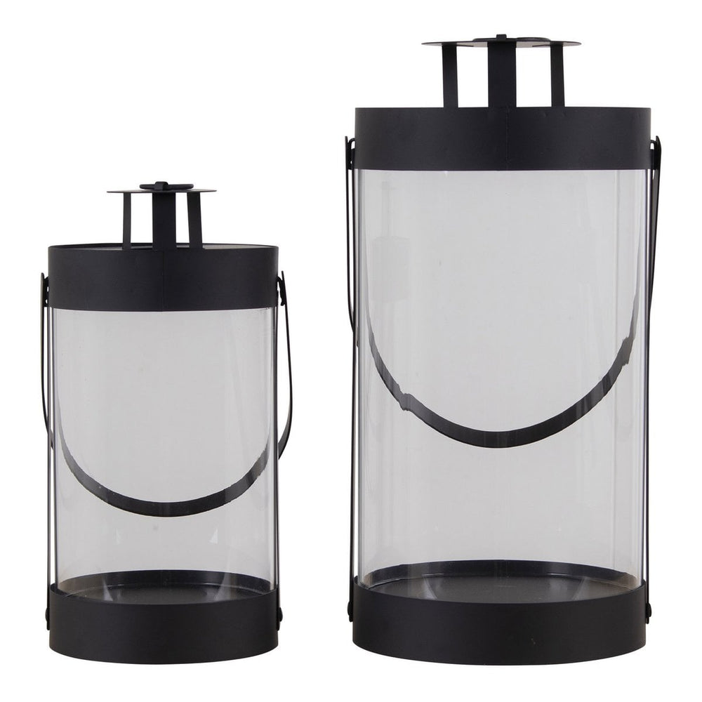 Black steel and glass lantern