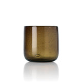 Smoky brown glass candle holder
