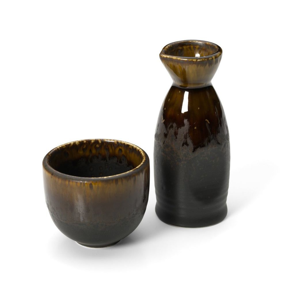 Brown ceramic saké pourer