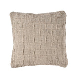 Natural woven linen cushion cover with damier pattern